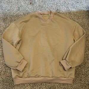 SHEIN Men's Beige V-Neck Sweater